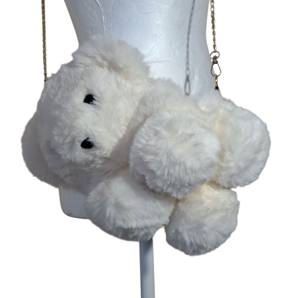 Fluffy White Teddy Bear Kids Bag